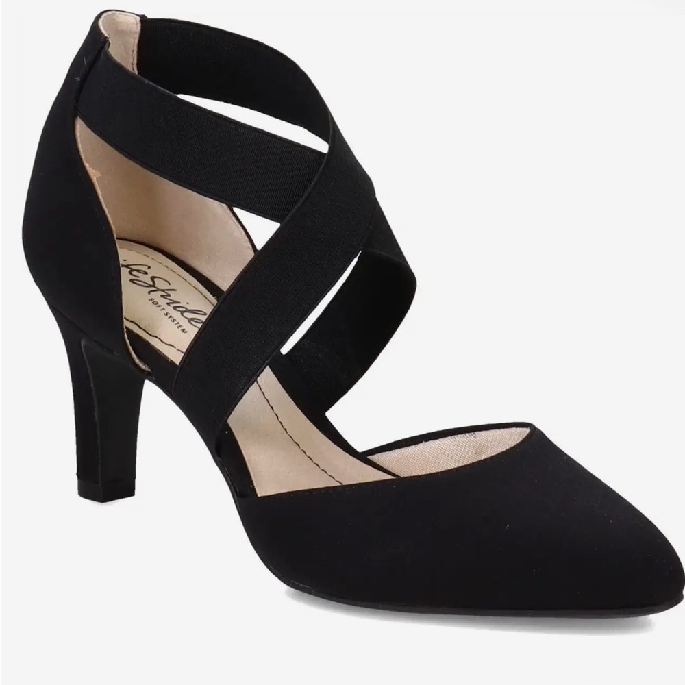 Chic Black Heels with Cross Straps